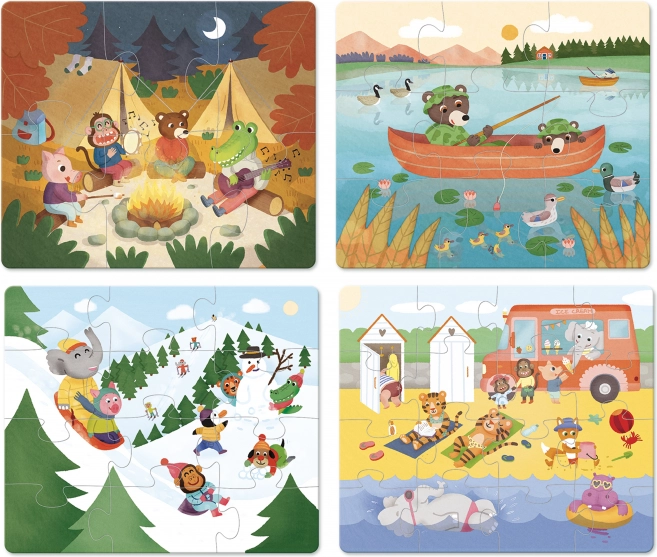 Vilac puzzle in legno Avventure 4in1