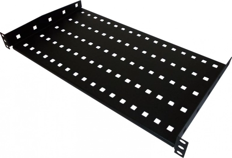 Black fixed shelf 19 inches 1U depth 280mm