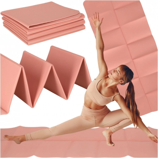 Foldable Pink Yoga and Fitness Mat 179 × 61 × 0.4 cm (TPE)