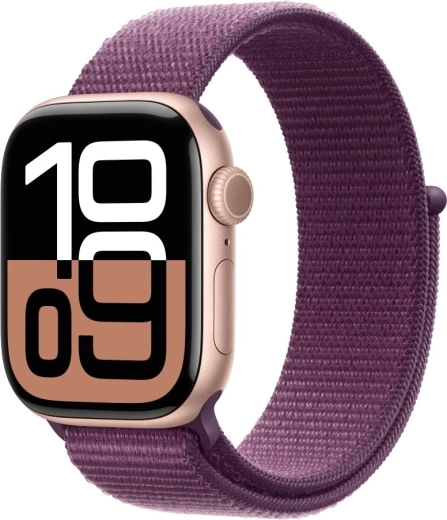 Óra Sorozat 10 GPS, rózsaarany 42mm alumínium tok szilva szürke sport szíjjal