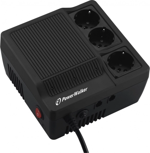 Stabilizzatore di tensione POWERWALKER 600 VA con AVR e LED, 3 prese
