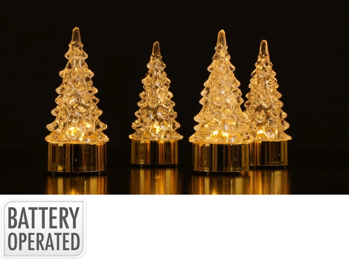 LED Christmas Tree Decoration 9 cm, 4 Pieces