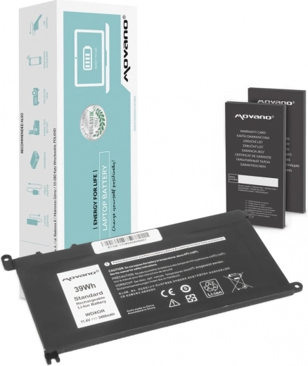 Movano batteria per notebook Dell WDX0R 3400 mAh (39 Wh)