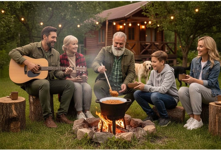 Cottura stabile sul fuoco vivo