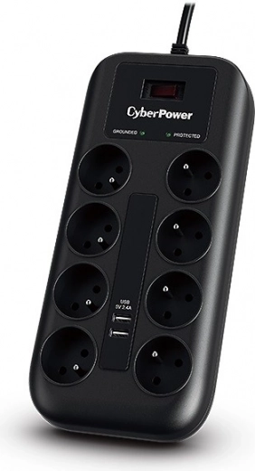 CyberPower Surge Protector with 8 Outlets and 2 USB Ports