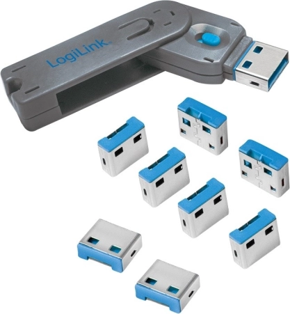 logilink blocchi porta USB con chiave, set da 8 pezzi