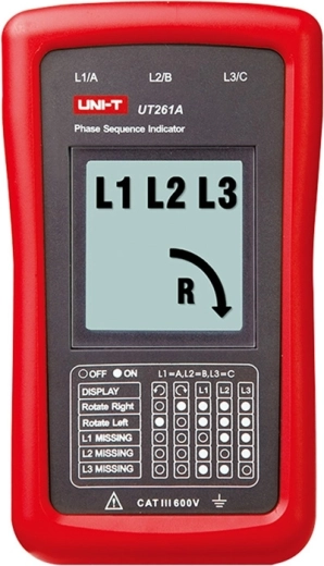 Uni-T UT261A phase sequence and motor rotation direction tester