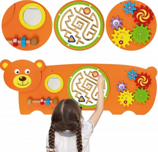Viga Wooden Montessori Sensory Board Bear with FSC Certification