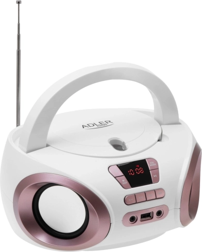 Boombox portatile con CD e MP3 Adler AD 1181 bianco rame