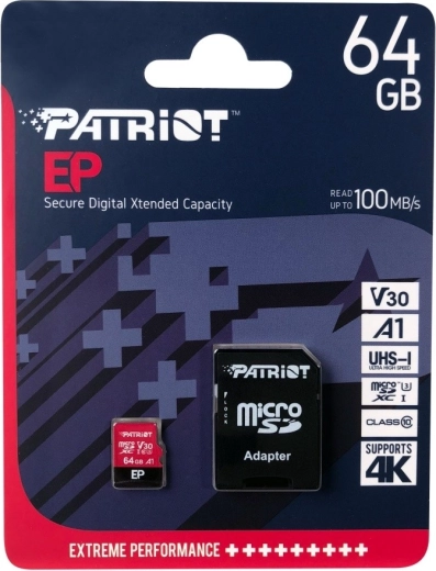 Patriot EP A1 scheda microSDXC 64 GB V30