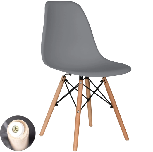 Gambe in faggio naturale e rinforzo metallico