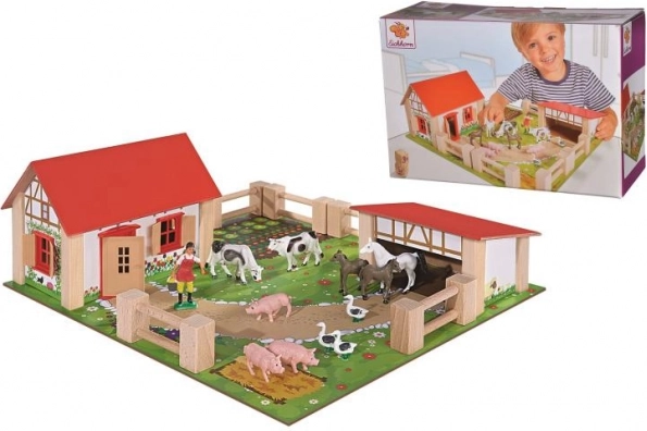 Ferme en bois 23 pièces, 36 x 39 cm