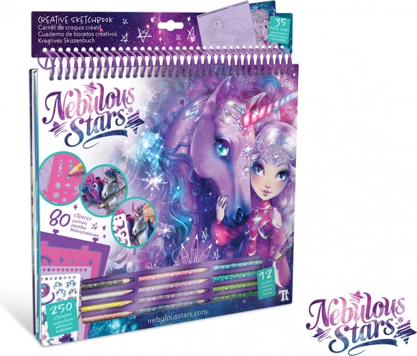 Nebulous Stars coloring book – purple creative set