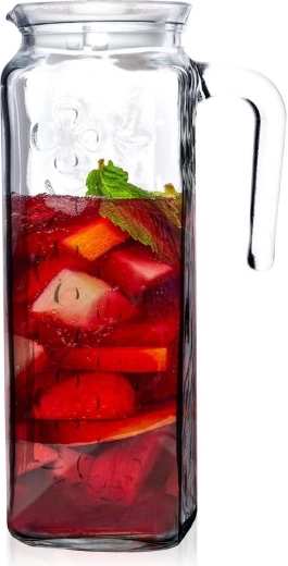 Pichet en verre avec couvercle 1,2 l
