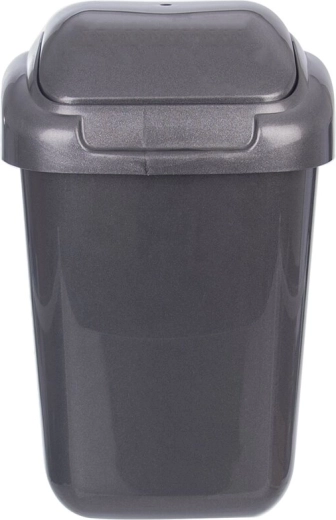 Poubelle anthracite 15 l avec couvercle basculant