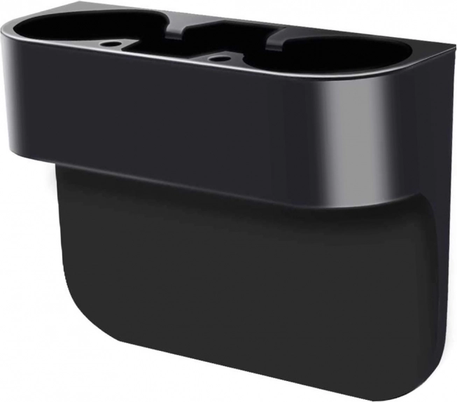 Universal car organizer with double cup holder and phone compartment 5-in-1