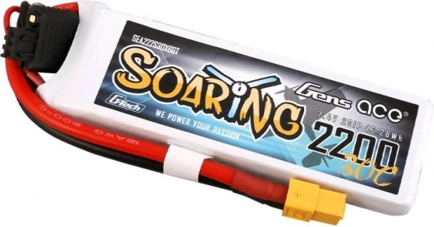 Battery Gens Ace Soaring 2200mAh 7.4V LiPo