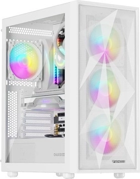 case per computer Genesis Diaxid 605 ARGB, midi tower, USB‑C, bianca