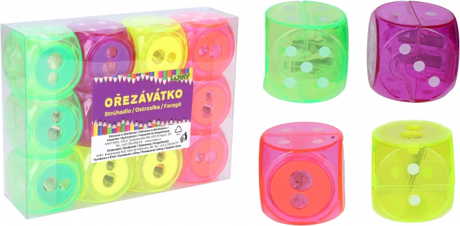 Double-pencil sharpener with shavings container – cube