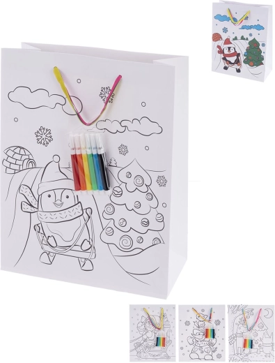 Gavepapirpose til farvelægning med tuscher 26 × 10 × 32 cm, 4 varianter