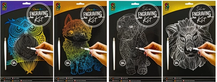 GRAFIX duhový škrabací obrázek kočka