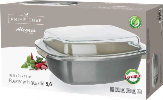 Prime Chef Alegria Roaster 5.6 l with glass lid
