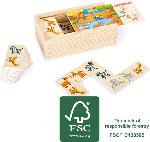 Wooden Safari Dominoes