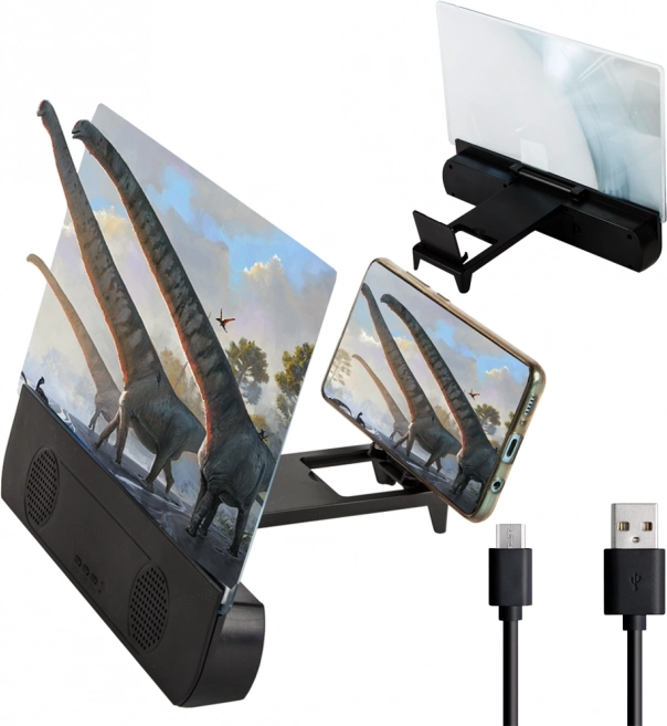 Povečevalno steklo za zaslon telefona z Bluetooth zvočnikom