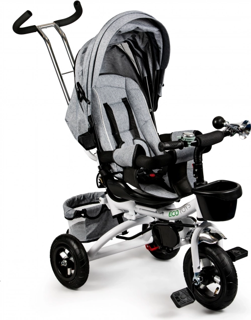 Triciclo girevole a 360° Grey Delux con tettuccio