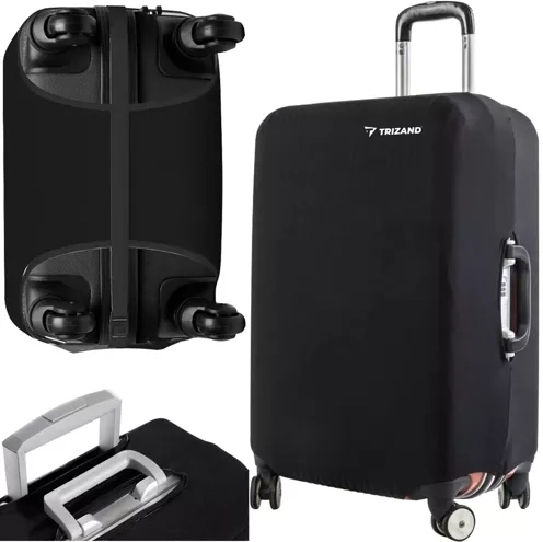Trizand 23839 Travel Suitcase Cover M 62 x 43 x 27 cm black