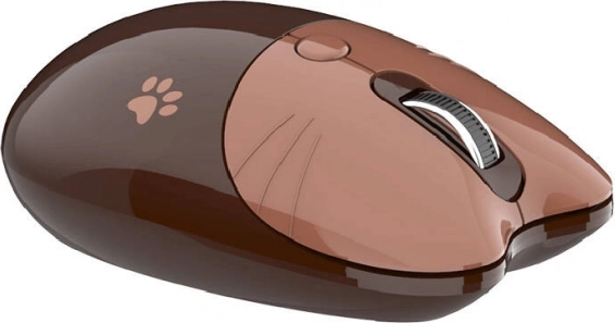 Mouse wireless MOFII a forma di gatto marrone