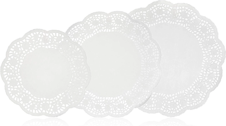 CULINARIA Paper Lace Cake Doilies – round, mixed diameters 21.5/26.5/30 cm, 18 pcs