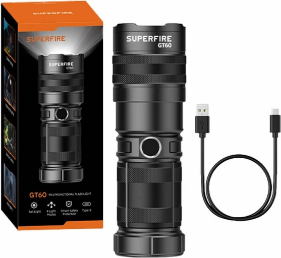 Superfire GT60 Flashlight 2600 lm with USB-C