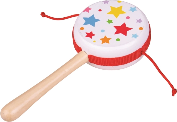 Bigjigs Toys tamburo rotante in legno con stelline