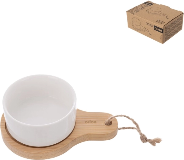 Bol avec plateau de service en bambou Whiteline