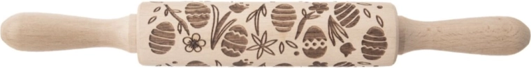 Mattarello in legno goffrato con motivo pasquale 16/33 cm