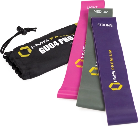 Set di elastici di resistenza HMS Premium GU04 PRO – 3 livelli di carico