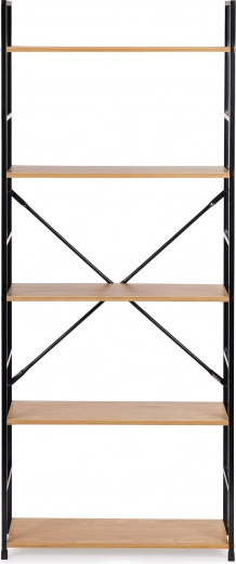 Pět prostorných polic v dekoru dřeva