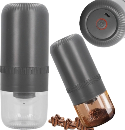 Electric Coffee Grinder with USB-C Charging and Adjustable Grind, 150 ml