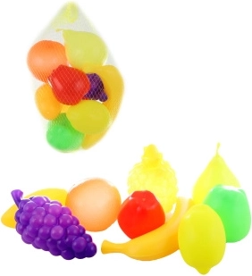 Plastic fruit for kids’ play kitchen – 9 pcs in a net