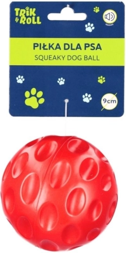 Pallina per cane con suono rossa 9 cm