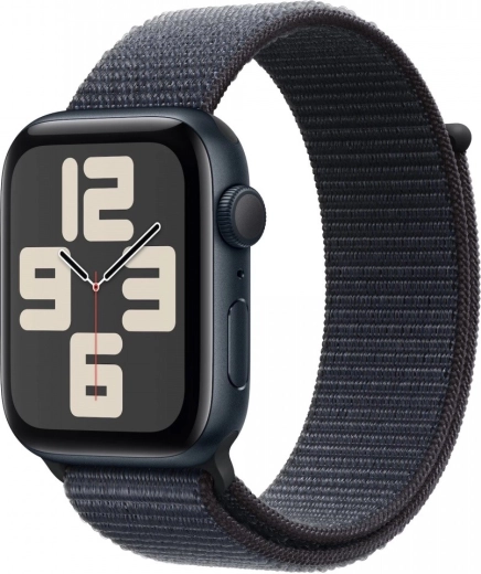 Apple Watch SE GPS, 44 mm-es alumínium tok éjjel színben tintakék sport szíjjal