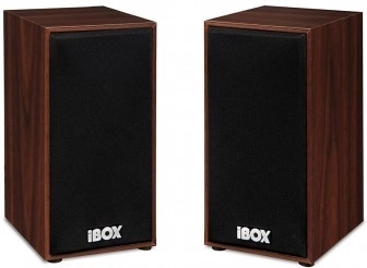 Wooden 2.0 stereo speakers iBOX SP1, brown
