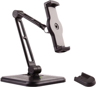 Desk or Wall Mount Holder for Tablet and iPad 4.7-12 inches Black