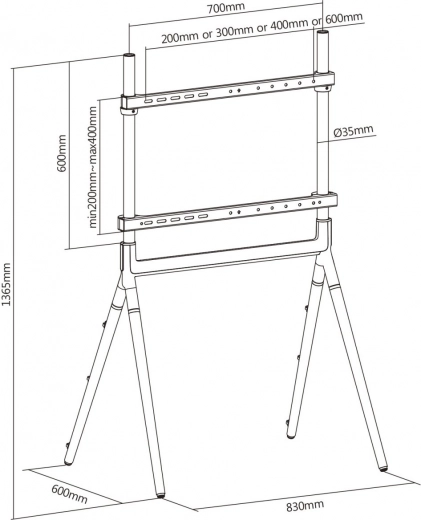 Široká kompatibilita VESA až 600×400 mm