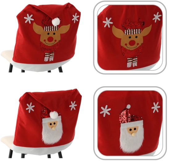 Christmas Chair Backrest Cover, Assorted Designs - 1 Piece