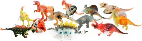 Piccoli dinosauri di gomma – set da 12 pezzi