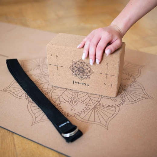 Cork yoga block for stability and deeper stretches