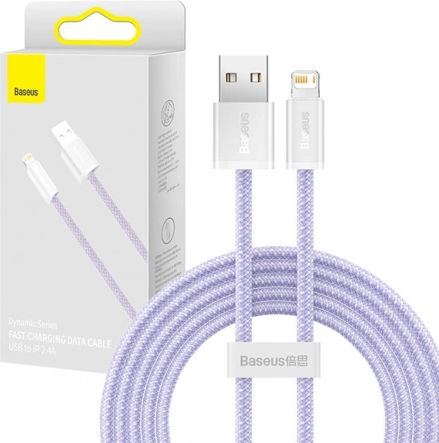 Baseus Dynamic cavo intrecciato USB–Lightning 2 m, 2,4 A, viola