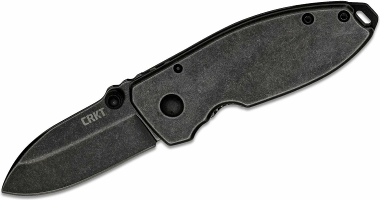 Coltello tascabile CRKT Squid Black Stonewash 5,4 cm, tutto metallo, nero